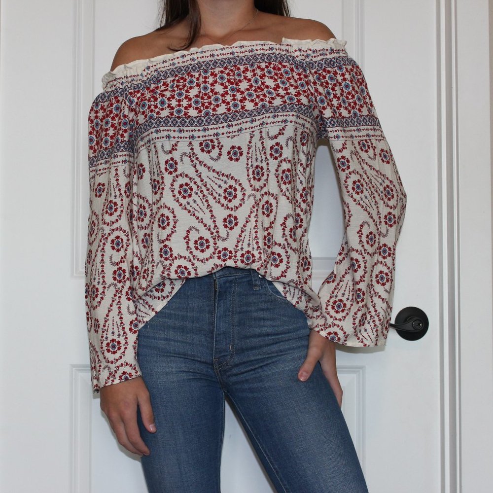 off shoulder floral top